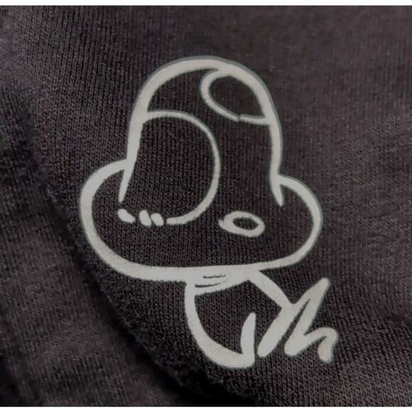 Smurfs Fleece Hoodie Womens M Black Pockets Mushroom Graphic Print Sweatshirt - Picture 8 of 16